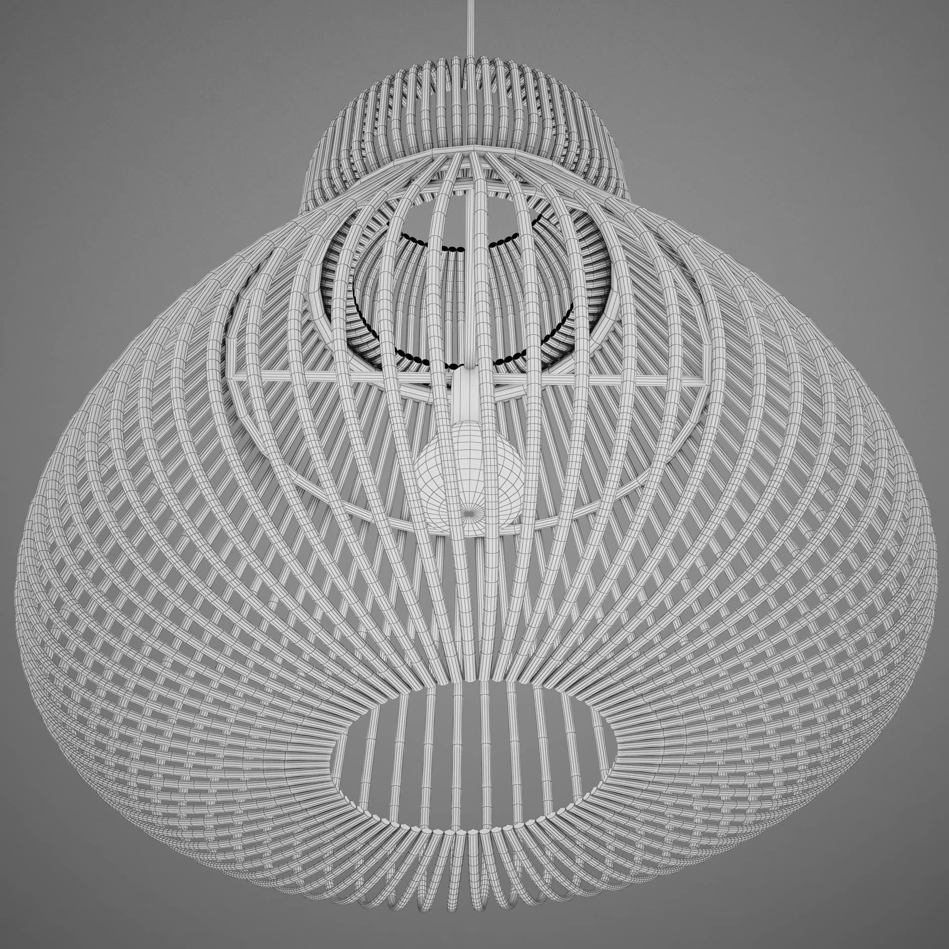 Lamp Wicker Basket HD 3D model_22