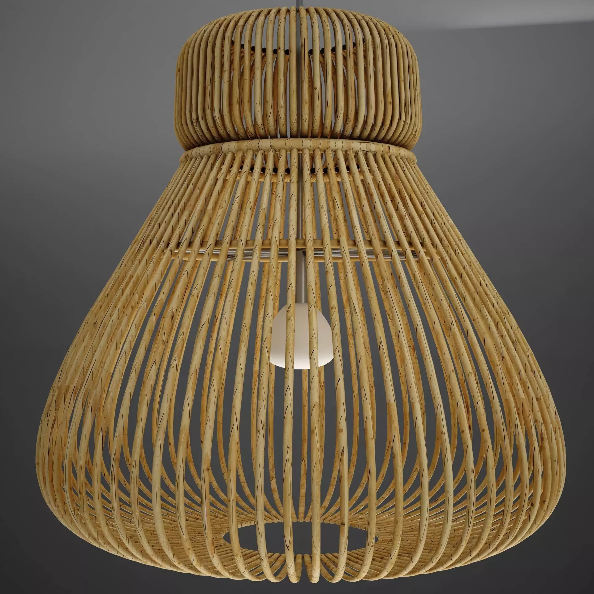 Lamp Wicker Basket HD 3D model_0