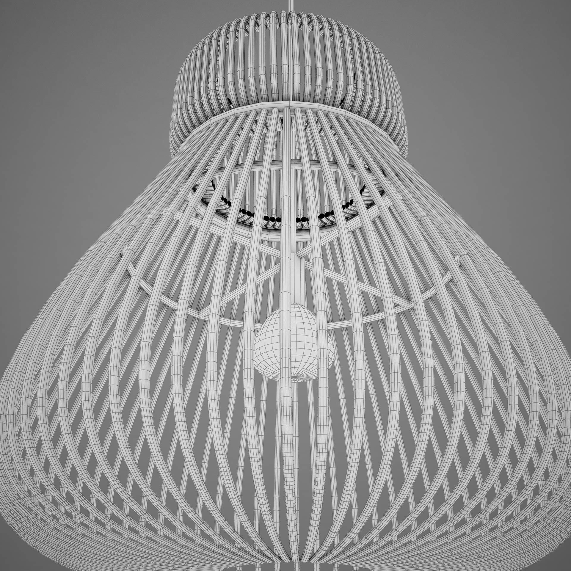 Lamp Wicker Basket HD 3D model_23