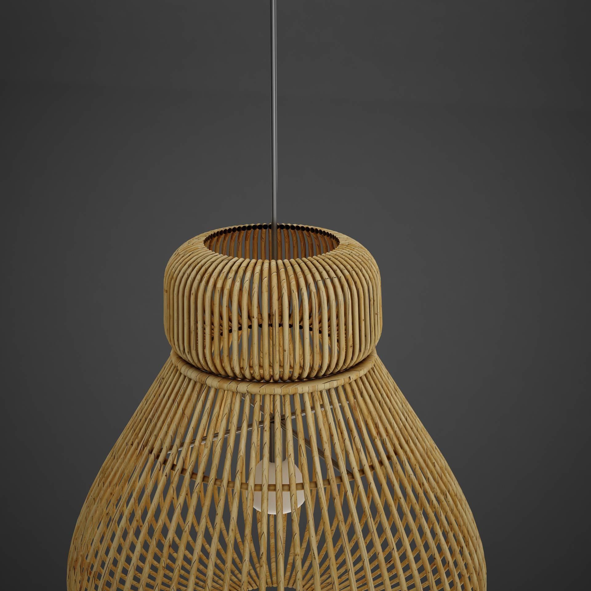 Lamp Wicker Basket HD 3D model_8