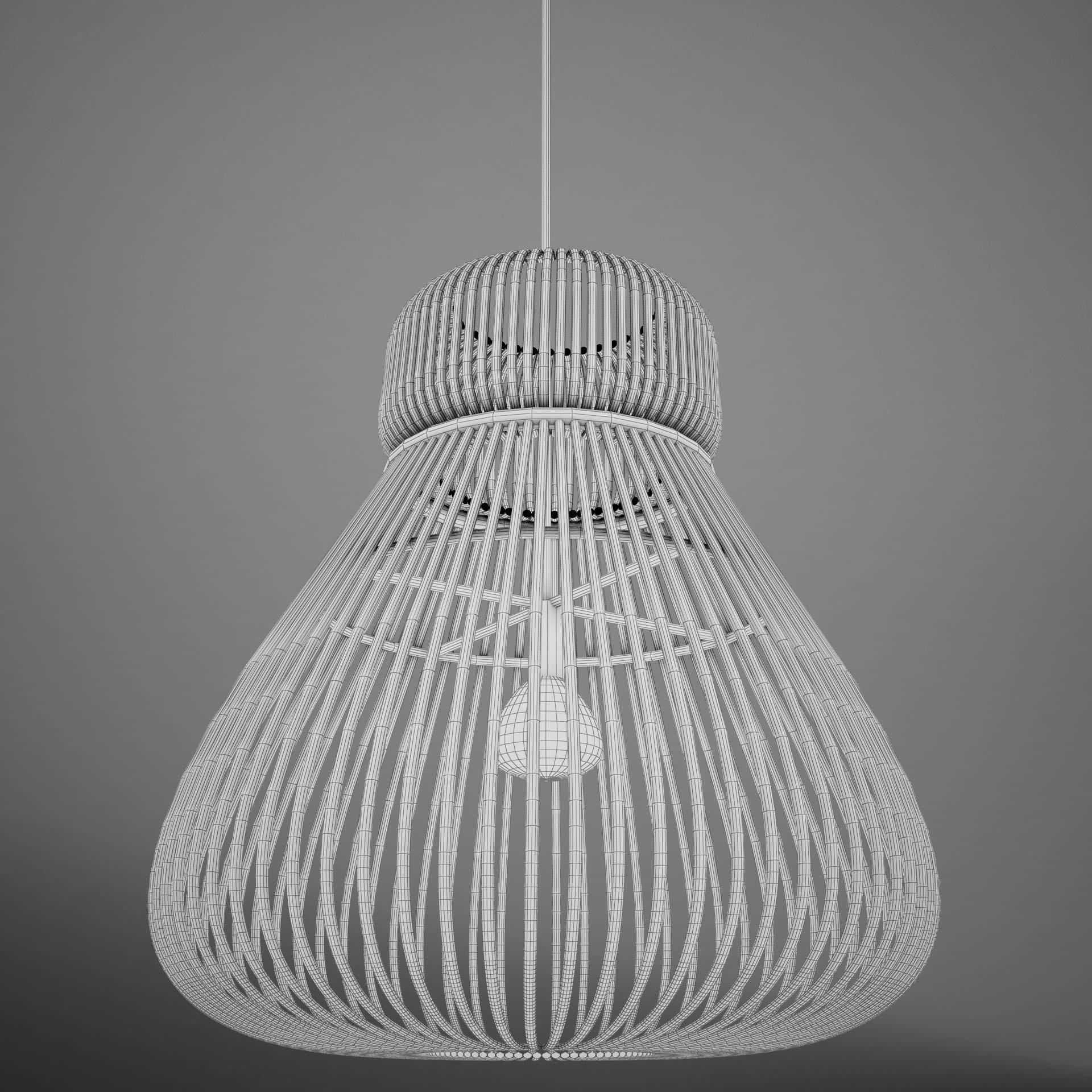 Lamp Wicker Basket HD 3D model_17