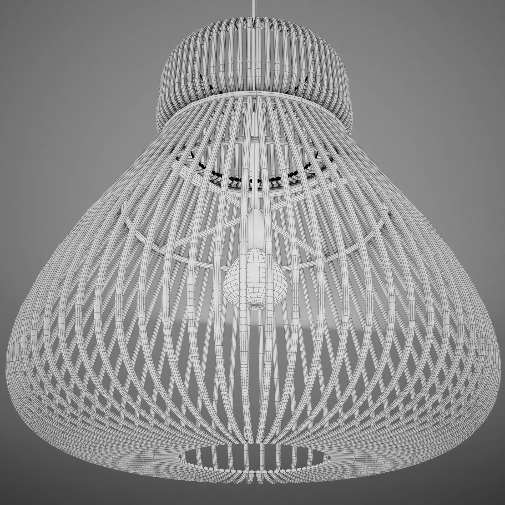 Lamp Wicker Basket HD 3D model_25