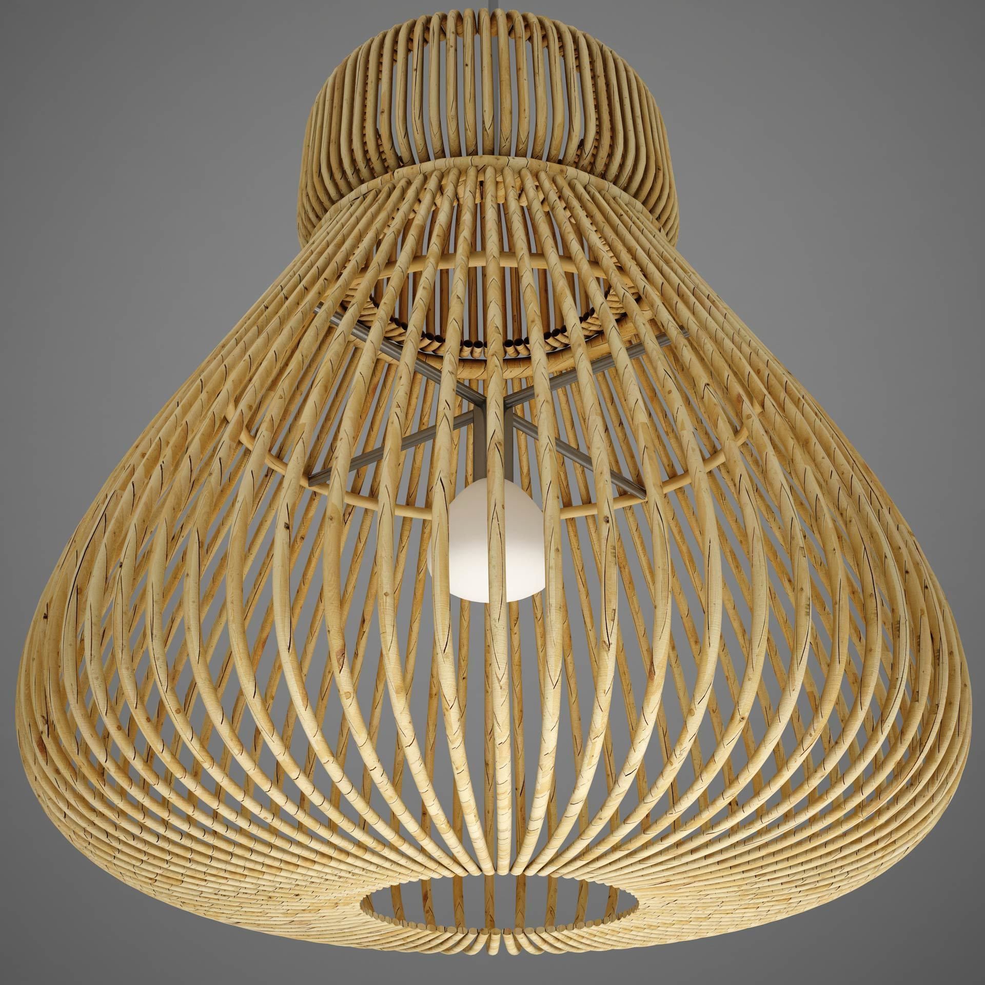 Lamp Wicker Basket HD 3D model_11