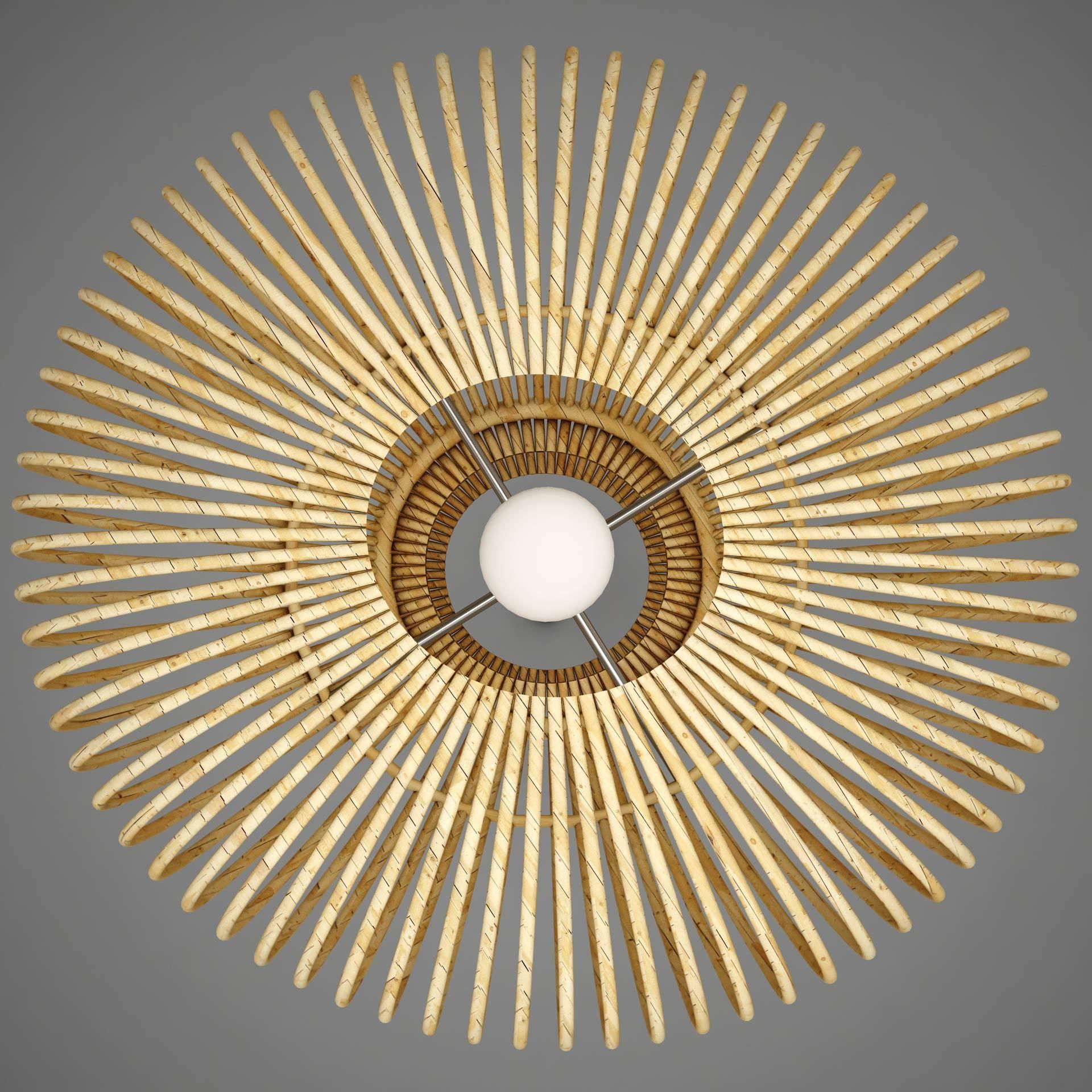 Lamp Wicker Basket HD 3D model_3