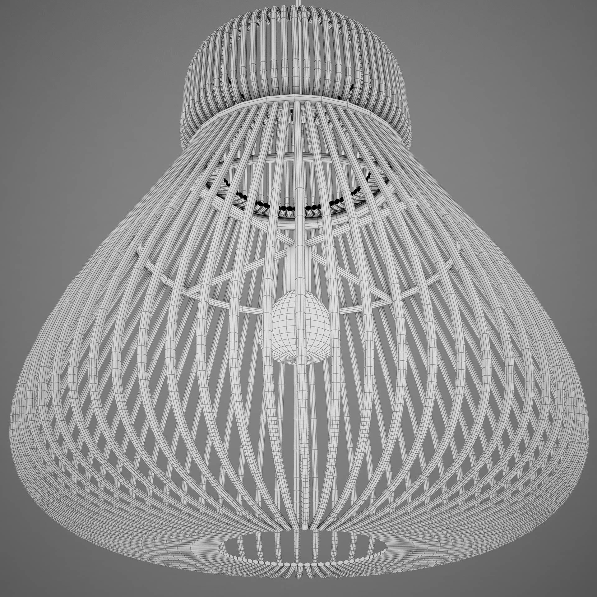 Lamp Wicker Basket HD 3D model_24