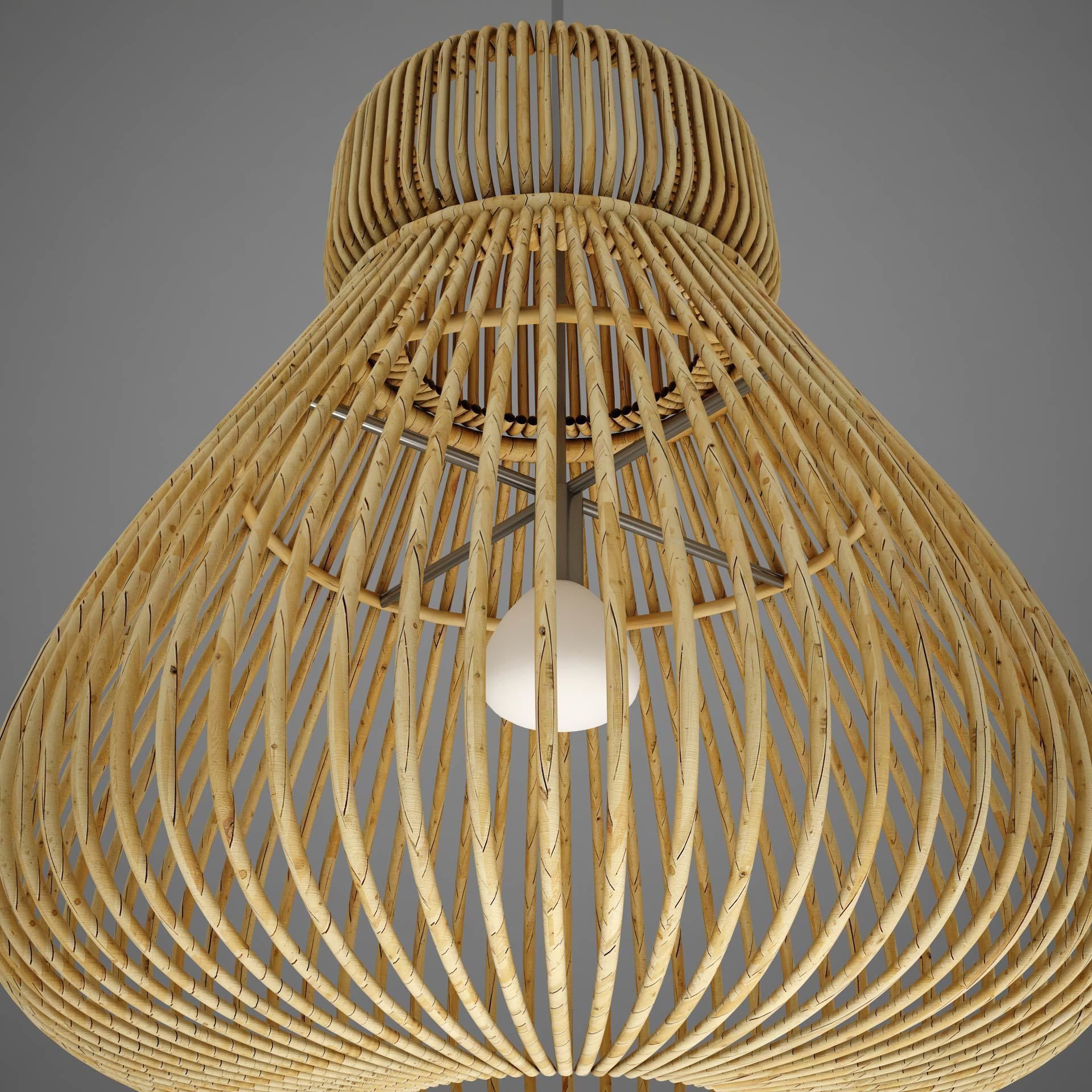 Lamp Wicker Basket HD 3D model_10