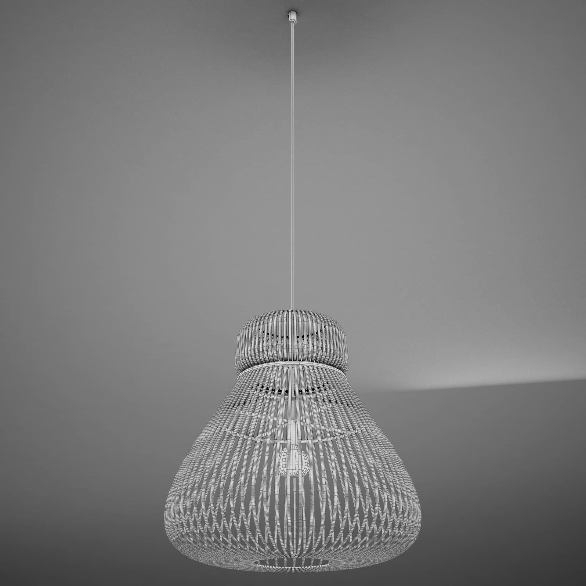 Lamp Wicker Basket HD 3D model_14