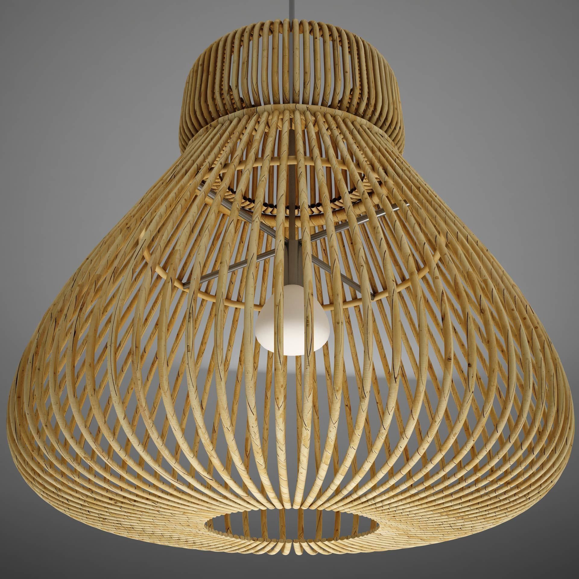 Lamp Wicker Basket HD 3D model_12