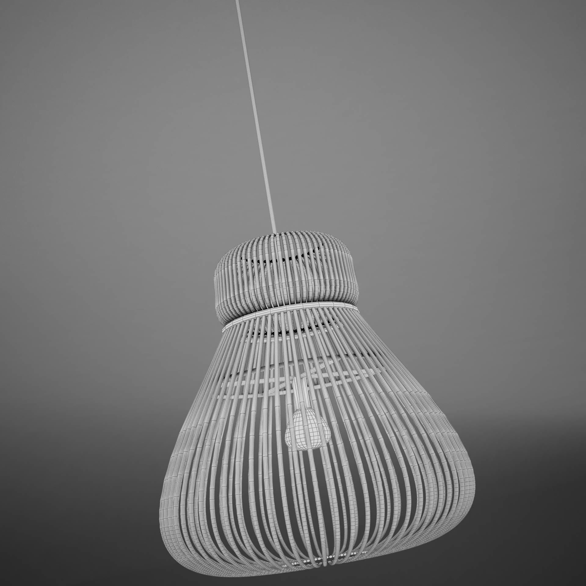 Lamp Wicker Basket HD 3D model_19
