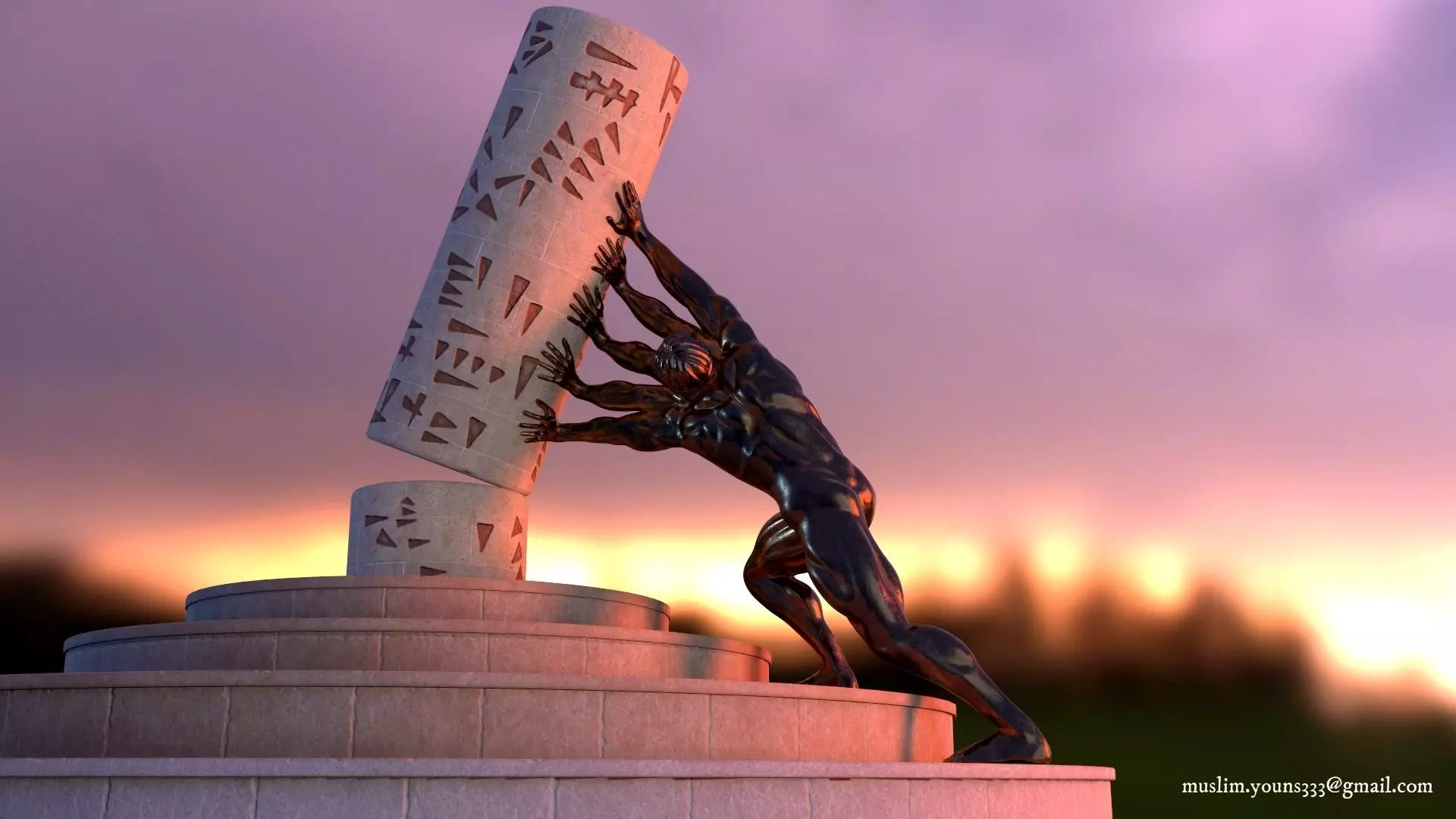 Save Iraqi culture monument Low-poly 3D model