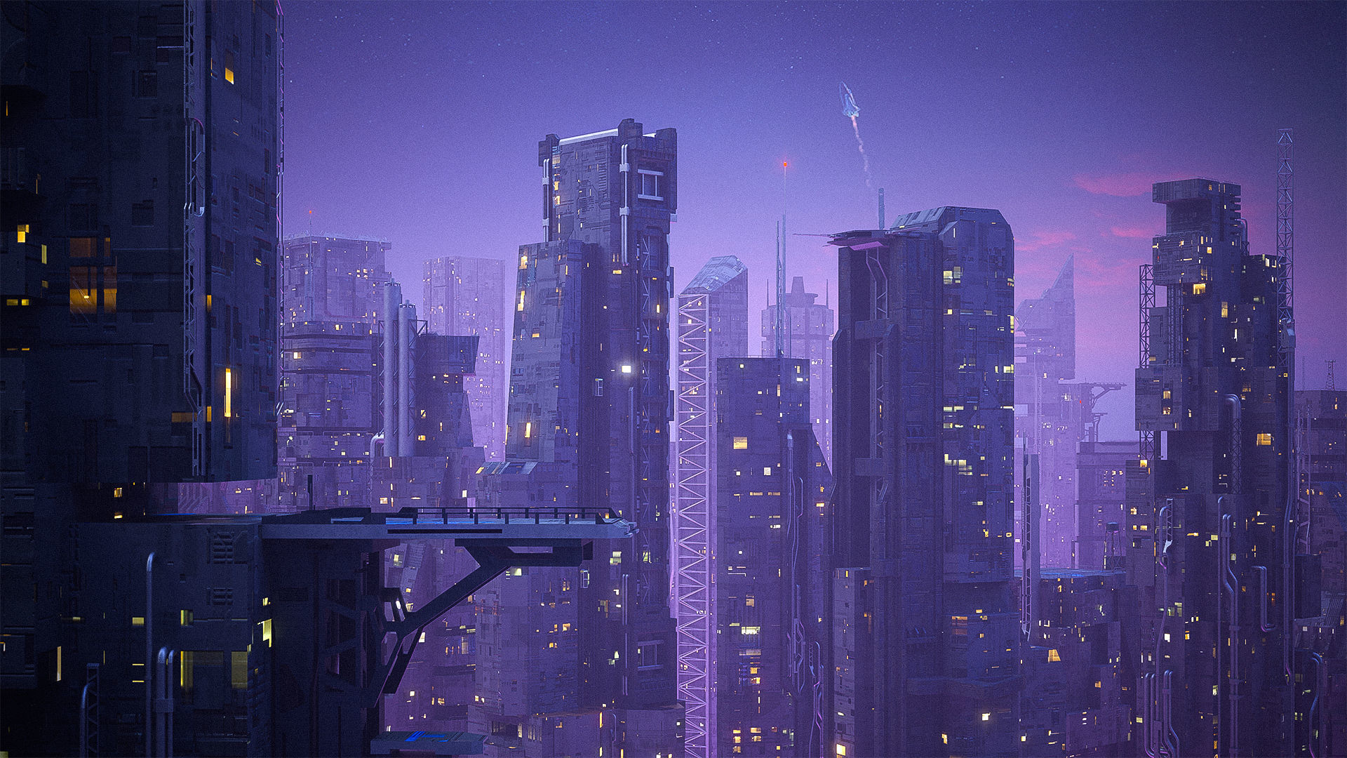 Scifi building  futuristic building Low-poly 3D model_1