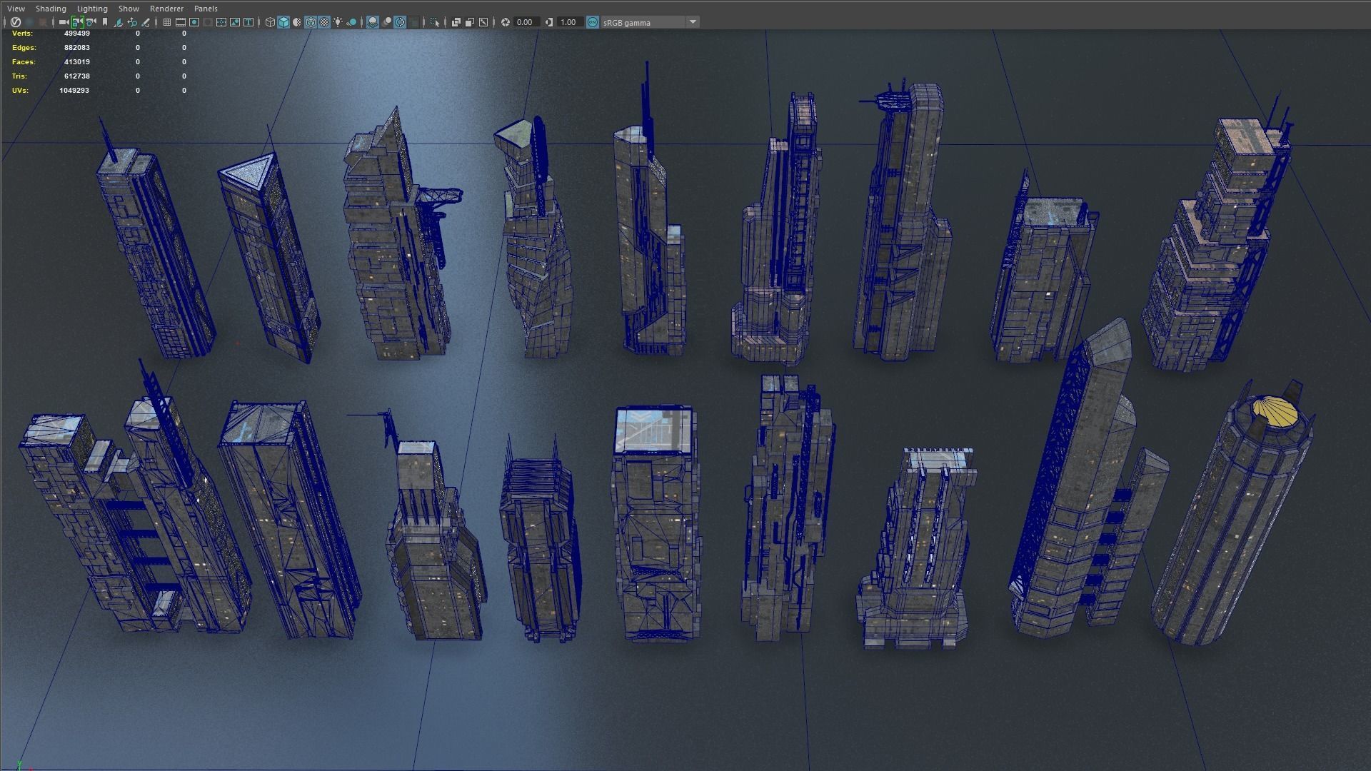 Scifi building  futuristic building Low-poly 3D model_11
