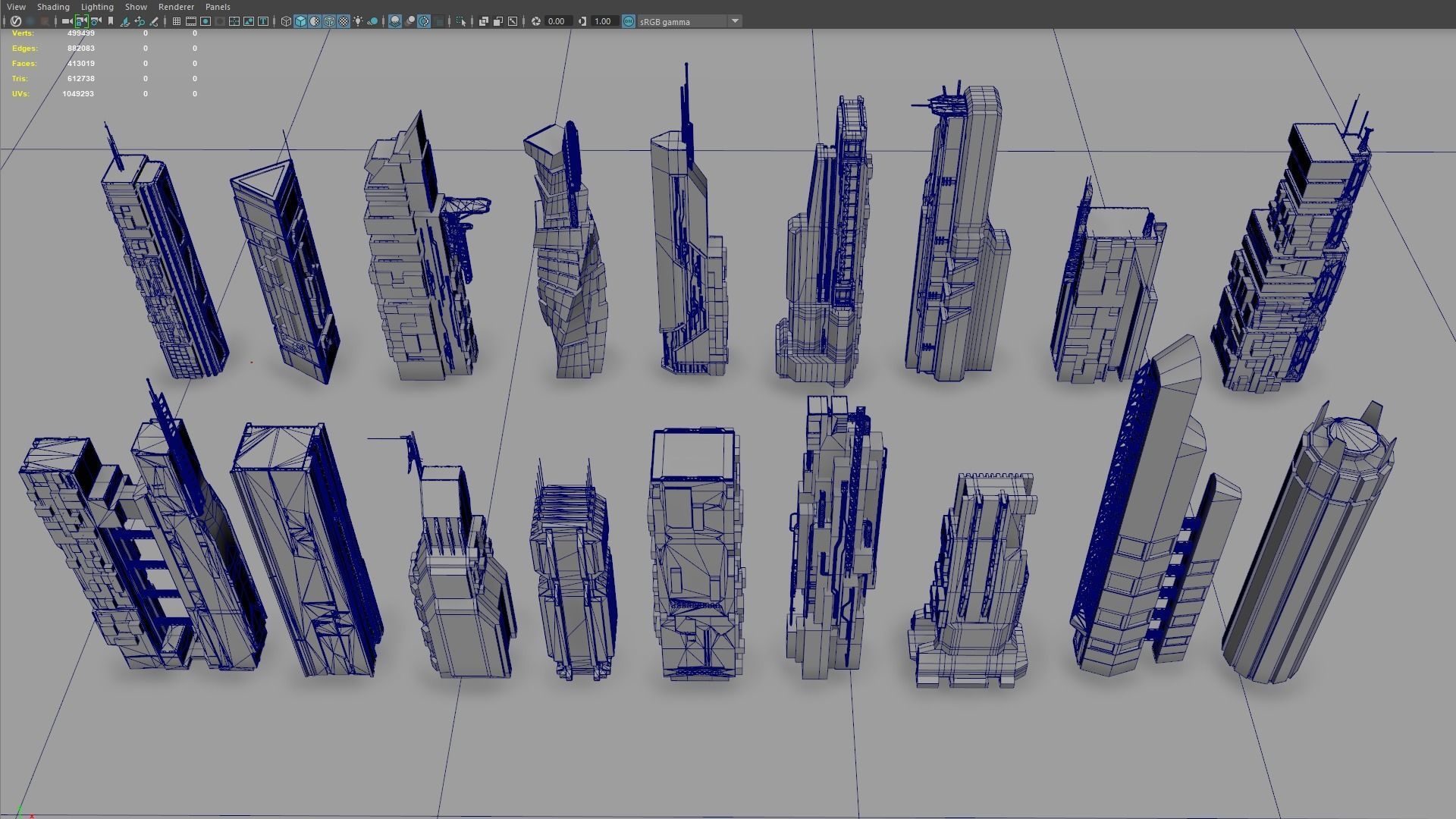 Scifi building  futuristic building Low-poly 3D model_12