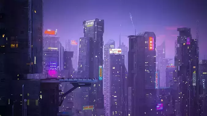 Scifi building  futuristic building Low-poly 3D model