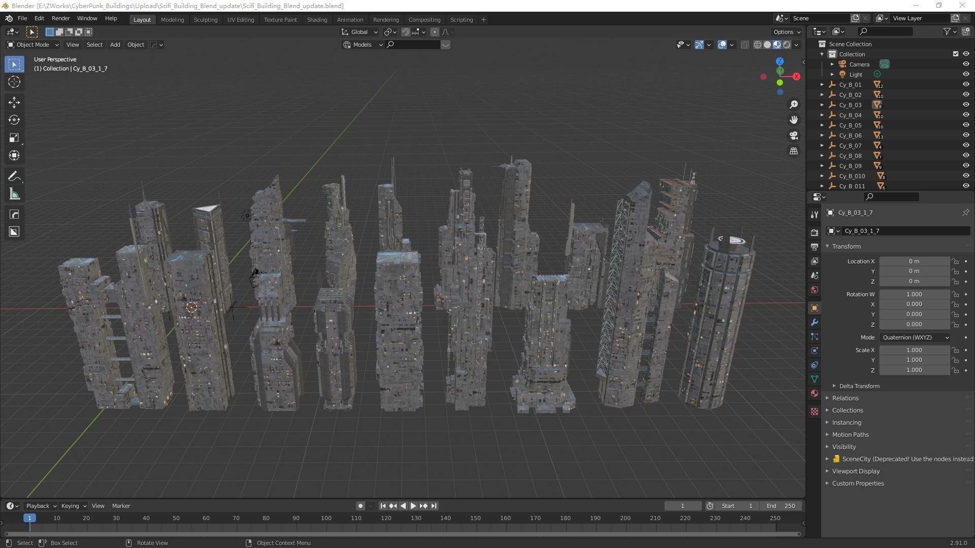 Scifi building  futuristic building Low-poly 3D model_9