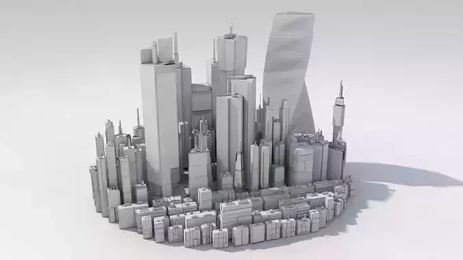 Sci Fi Cityscape Mega Pack Cyberpunk 57 Greeble Buildings Lot