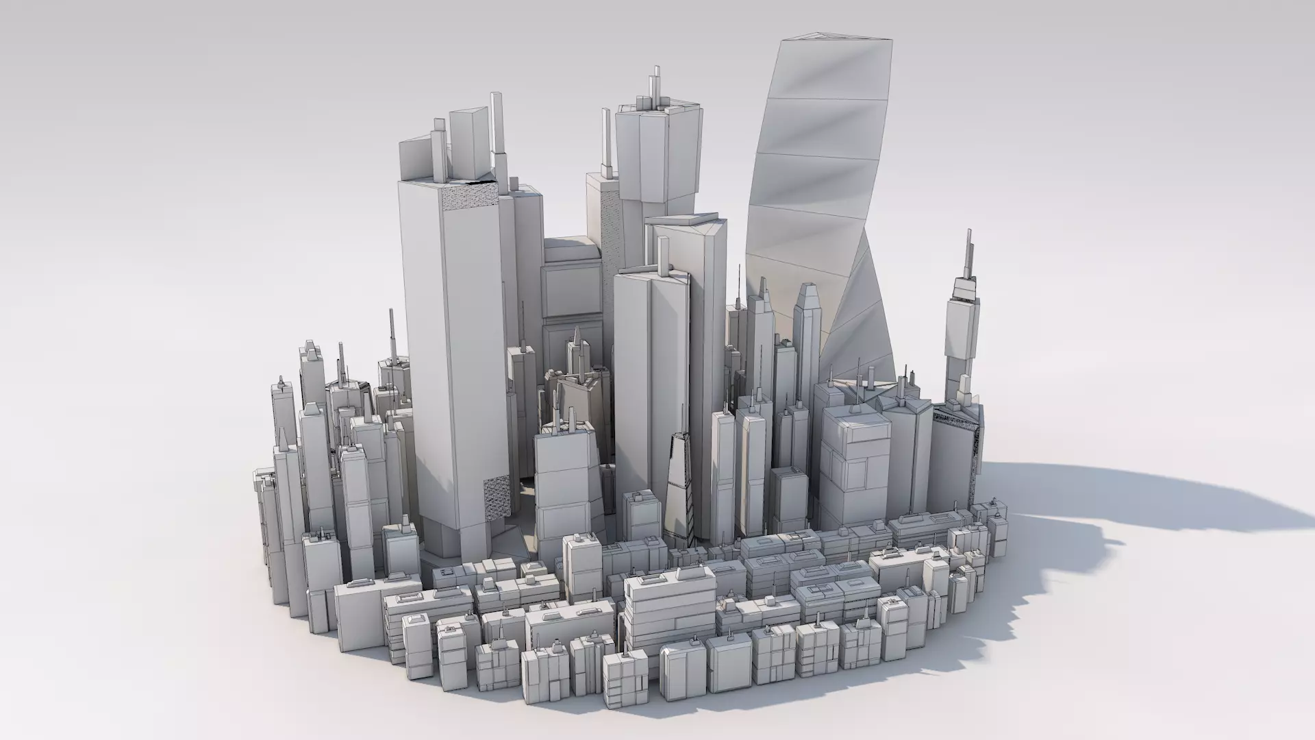 Sci Fi Cityscape Mega Pack Cyberpunk 57 Greeble Buildings Lot Free 3D model