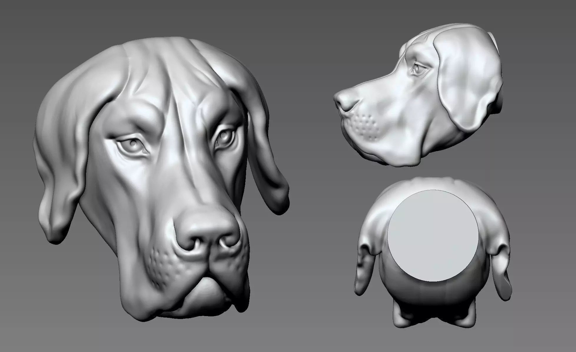 Grand Dane Head 3D print model