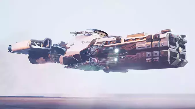 Hover Bike Sci-fi Police Vehicle 3D Model 3D model