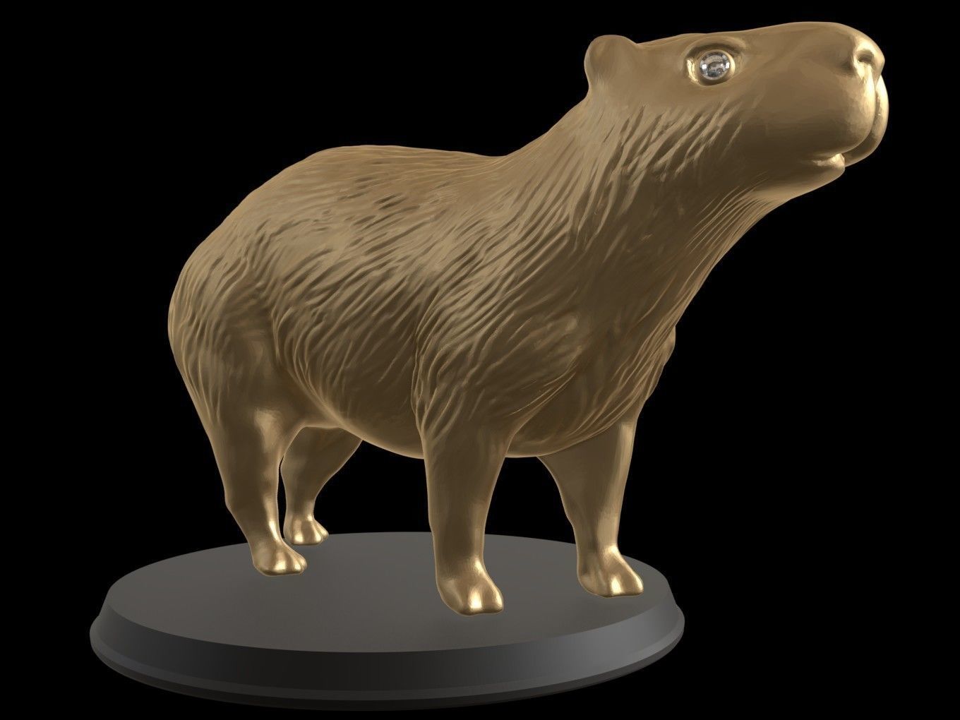 Gold Capybara 3D print model_6