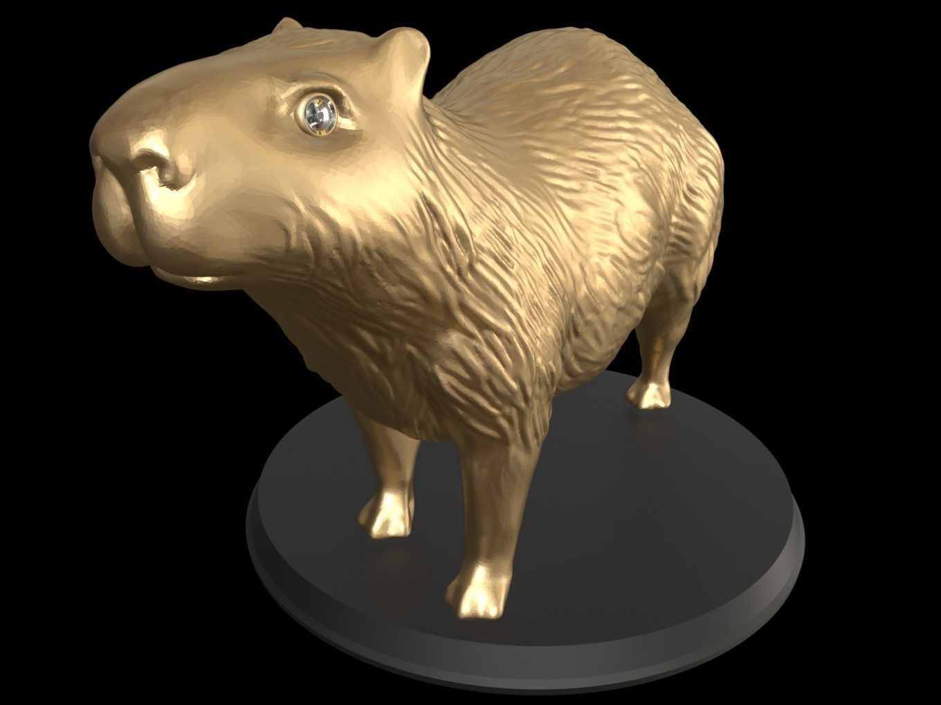 Gold Capybara 3D print model_8