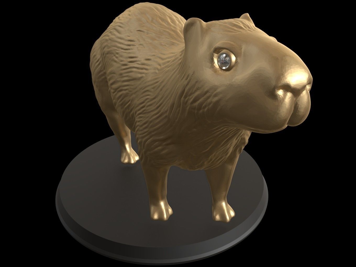 Gold Capybara 3D print model_7