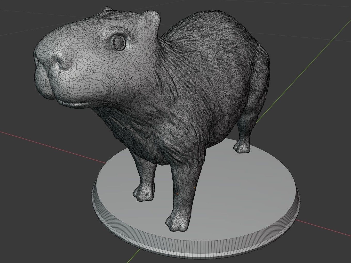 Gold Capybara 3D print model_10