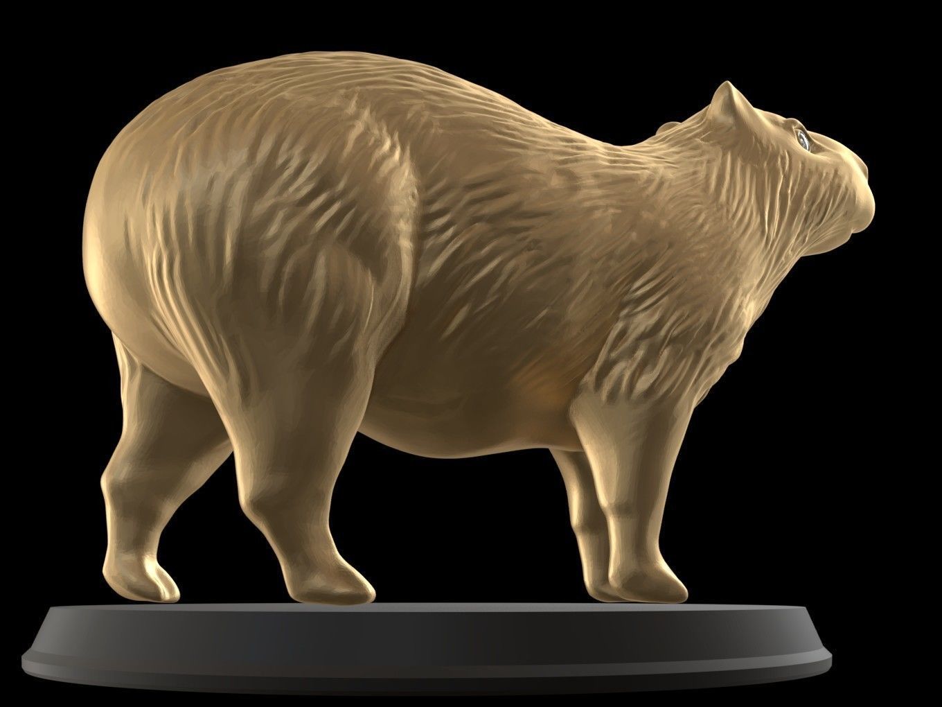 Gold Capybara 3D print model_4
