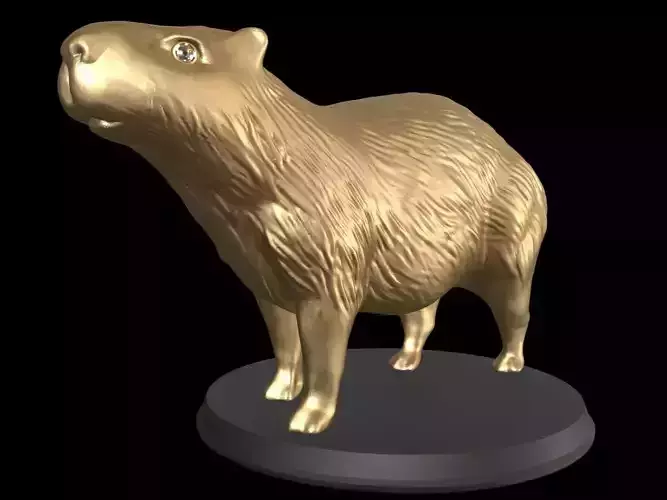 Gold Capybara 3D print model