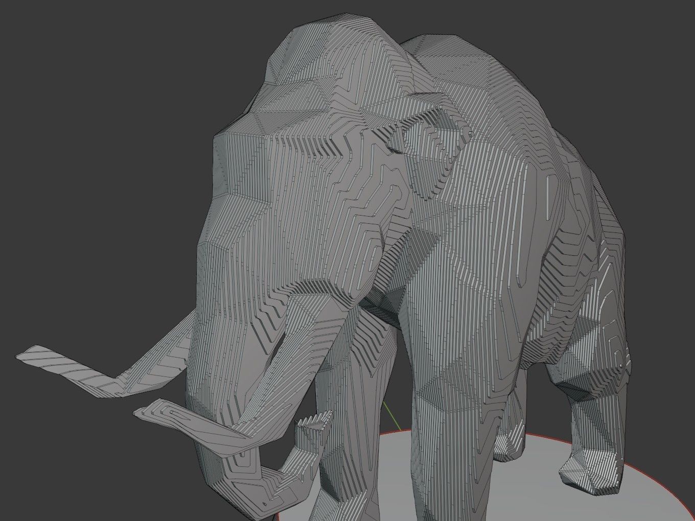 Parametric Mammoth Soft Gold Low-poly 3D model_8