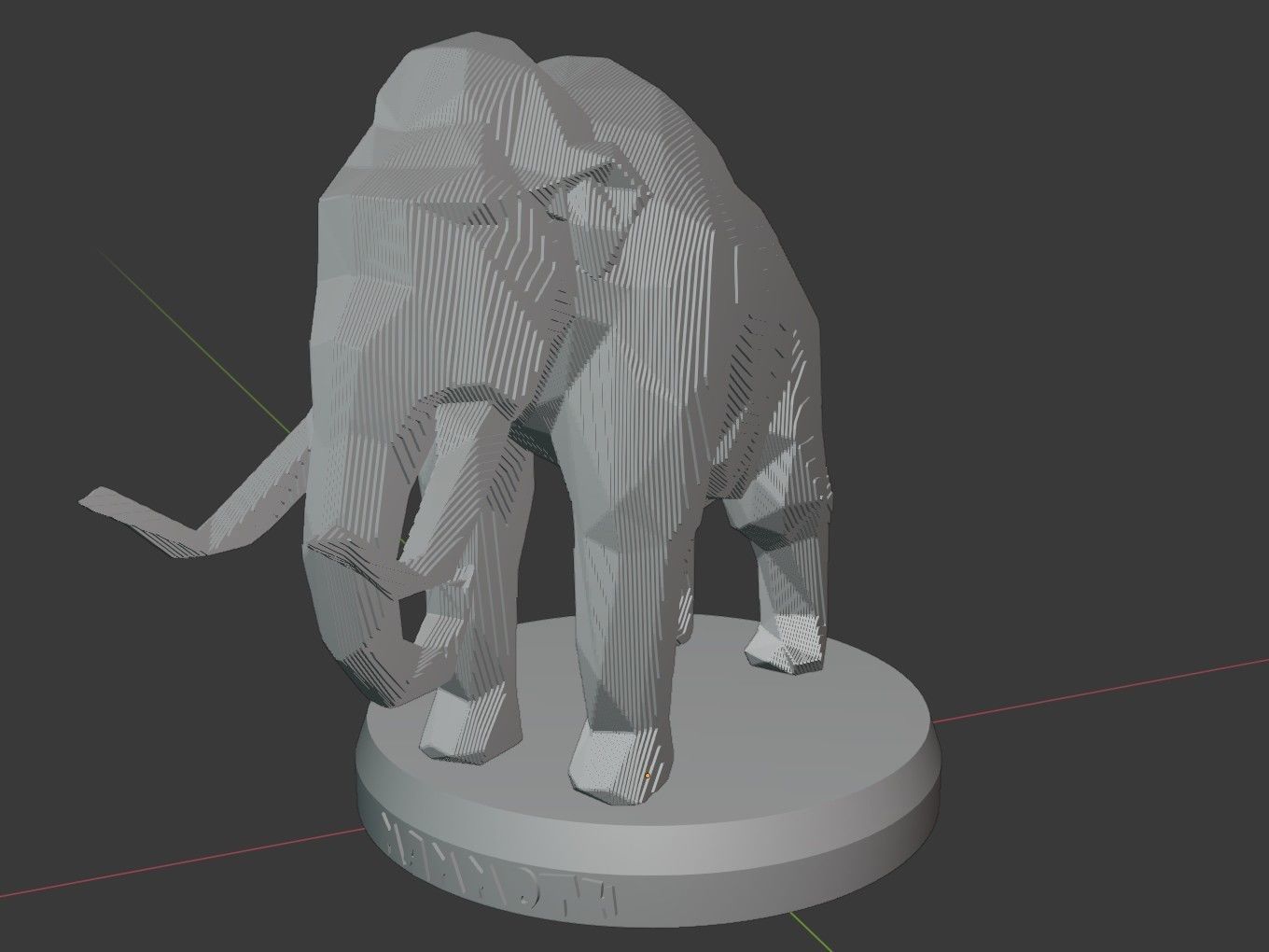 Parametric Mammoth Soft Gold Low-poly 3D model_7
