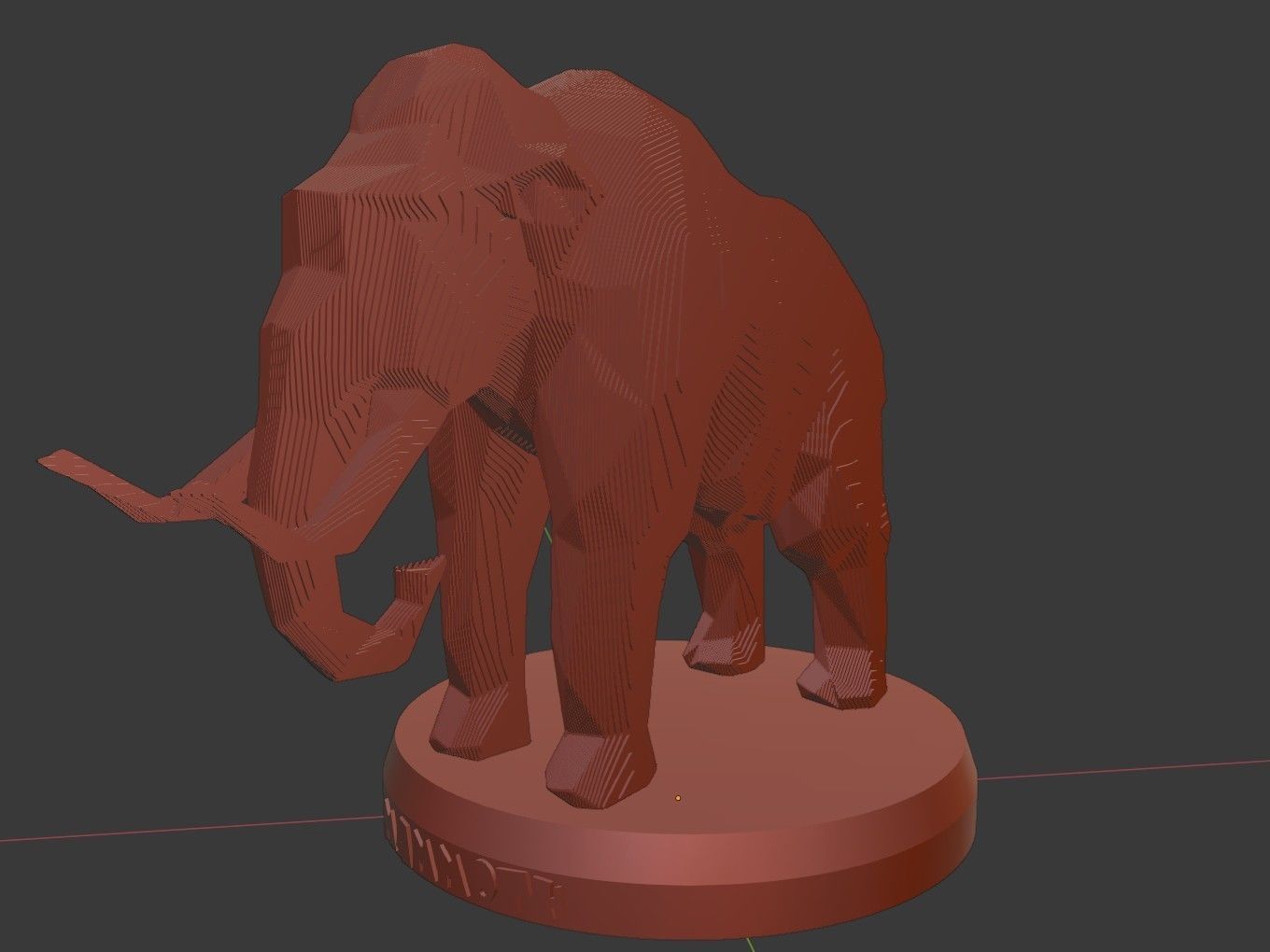 Parametric Mammoth Soft Gold Low-poly 3D model_10