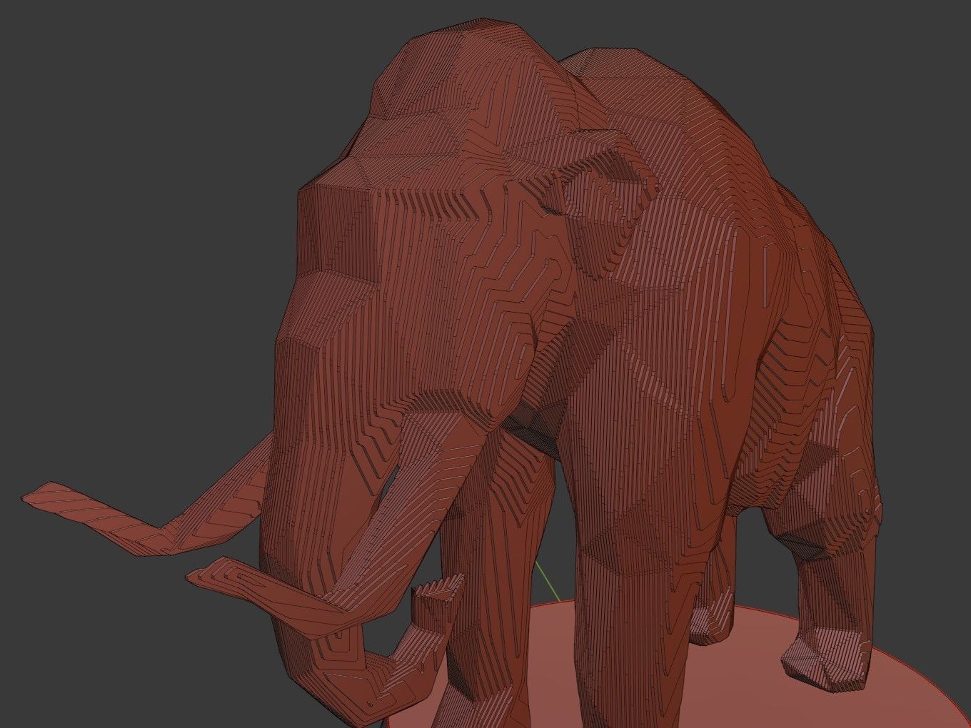 Parametric Mammoth Soft Gold Low-poly 3D model_9