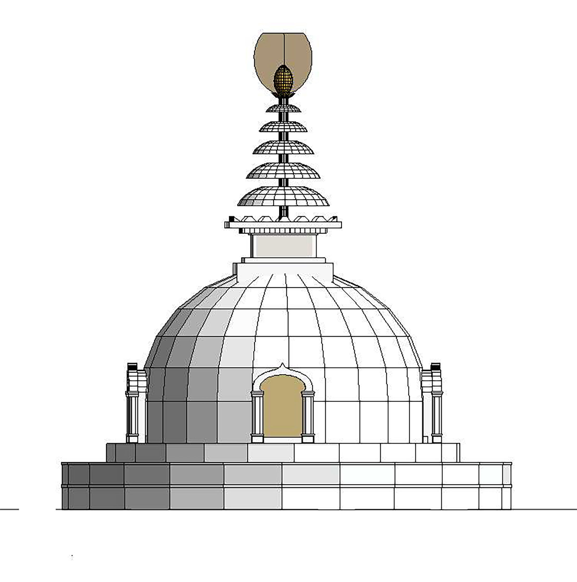 Buddhist Stupa 3D model_1