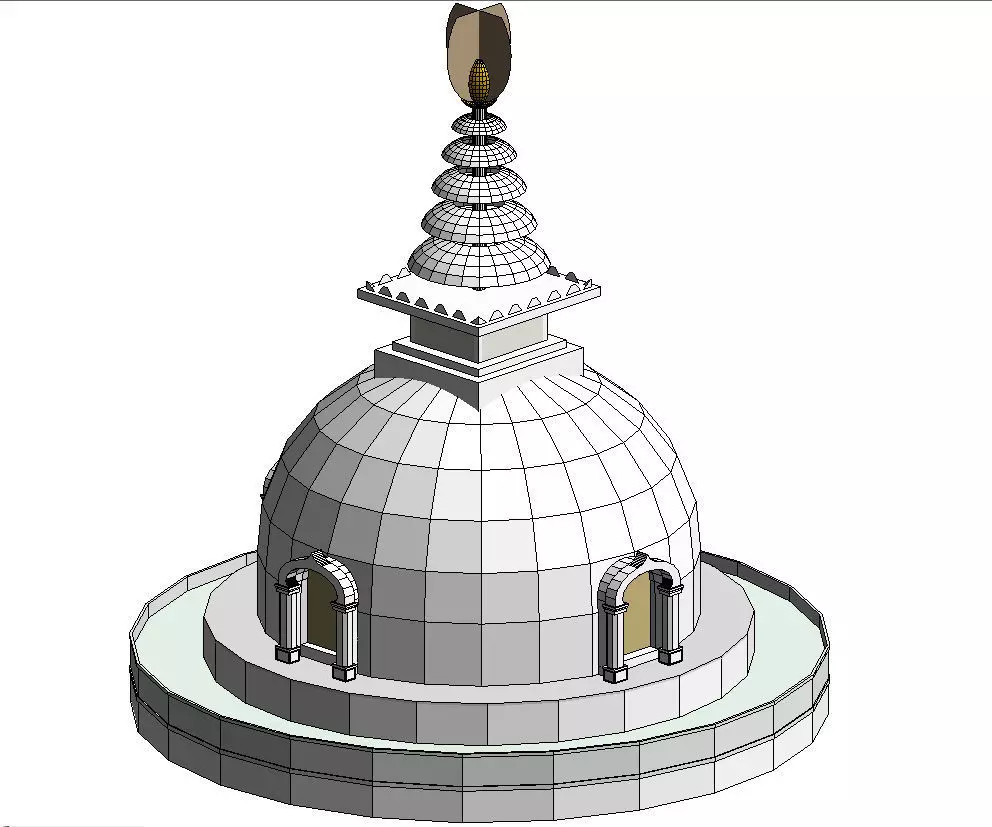 Buddhist Stupa 3D model_0