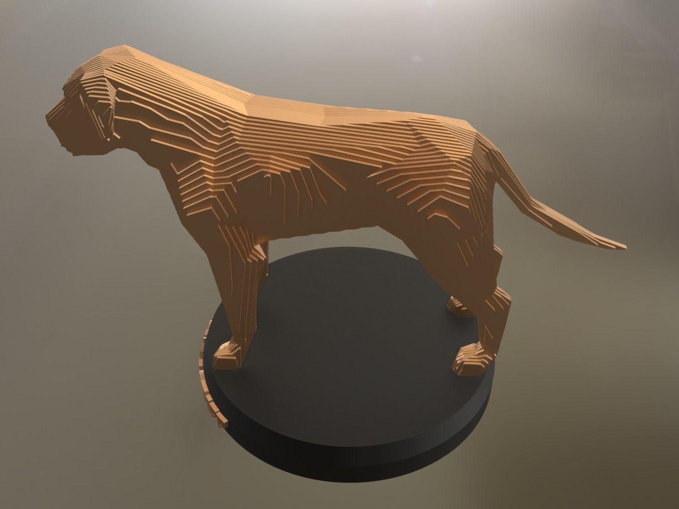 Parametric English Mastiff Low-poly 3D model_7