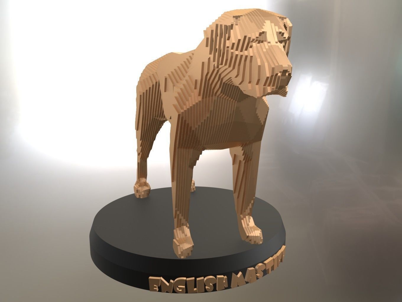 Parametric English Mastiff Low-poly 3D model_2