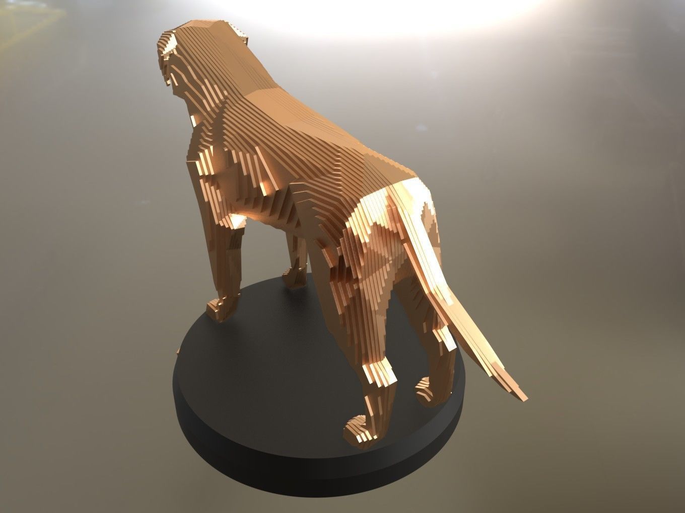 Parametric English Mastiff Low-poly 3D model_6