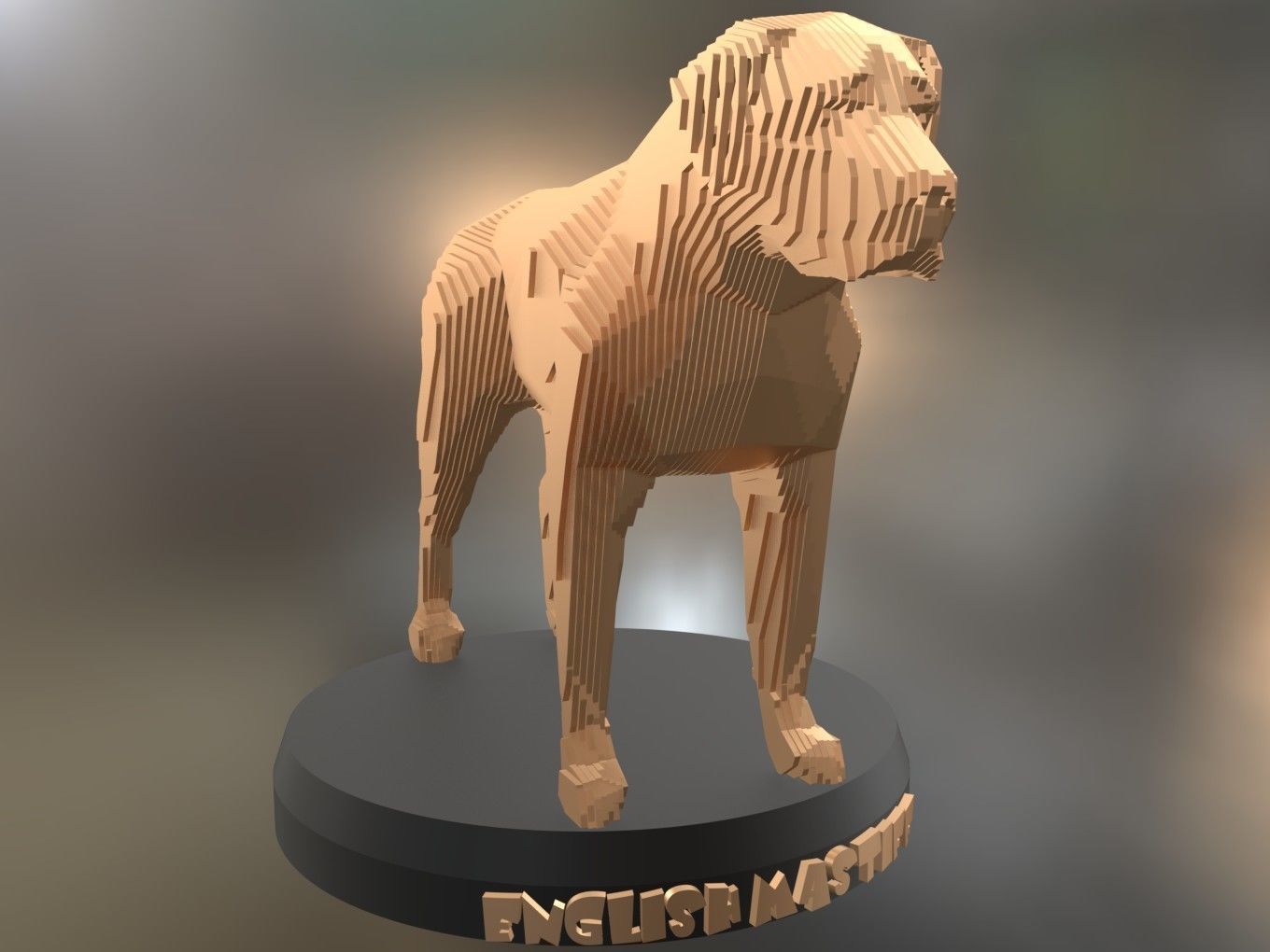 Parametric English Mastiff Low-poly 3D model_1