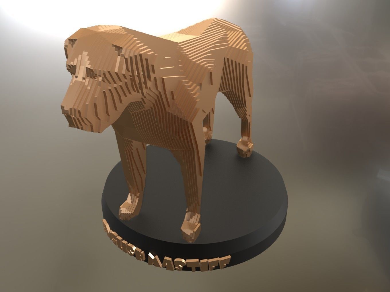 Parametric English Mastiff Low-poly 3D model_8