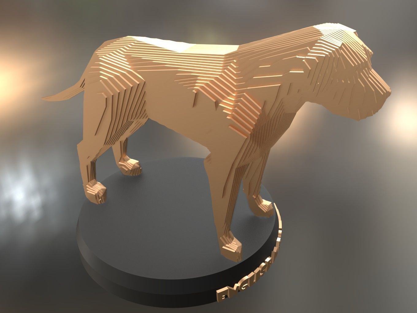 Parametric English Mastiff Low-poly 3D model_3