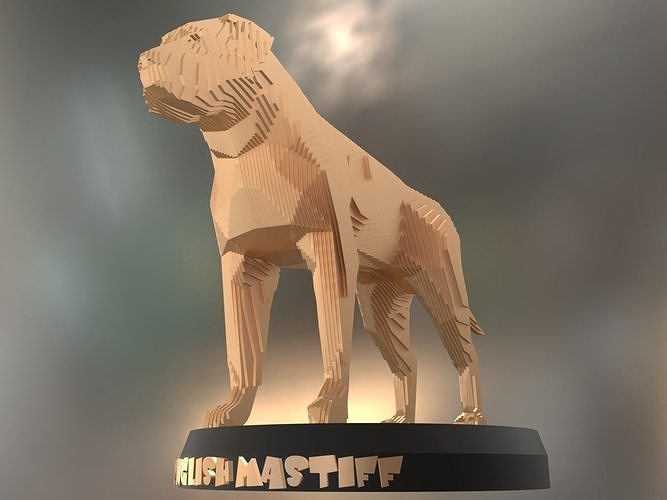 Parametric English Mastiff Low-poly 3D model