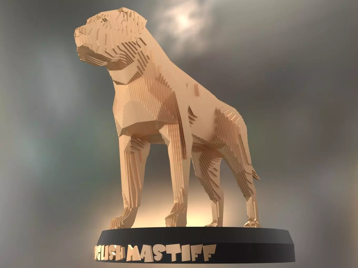 Parametric English Mastiff Low-poly 3D model_0