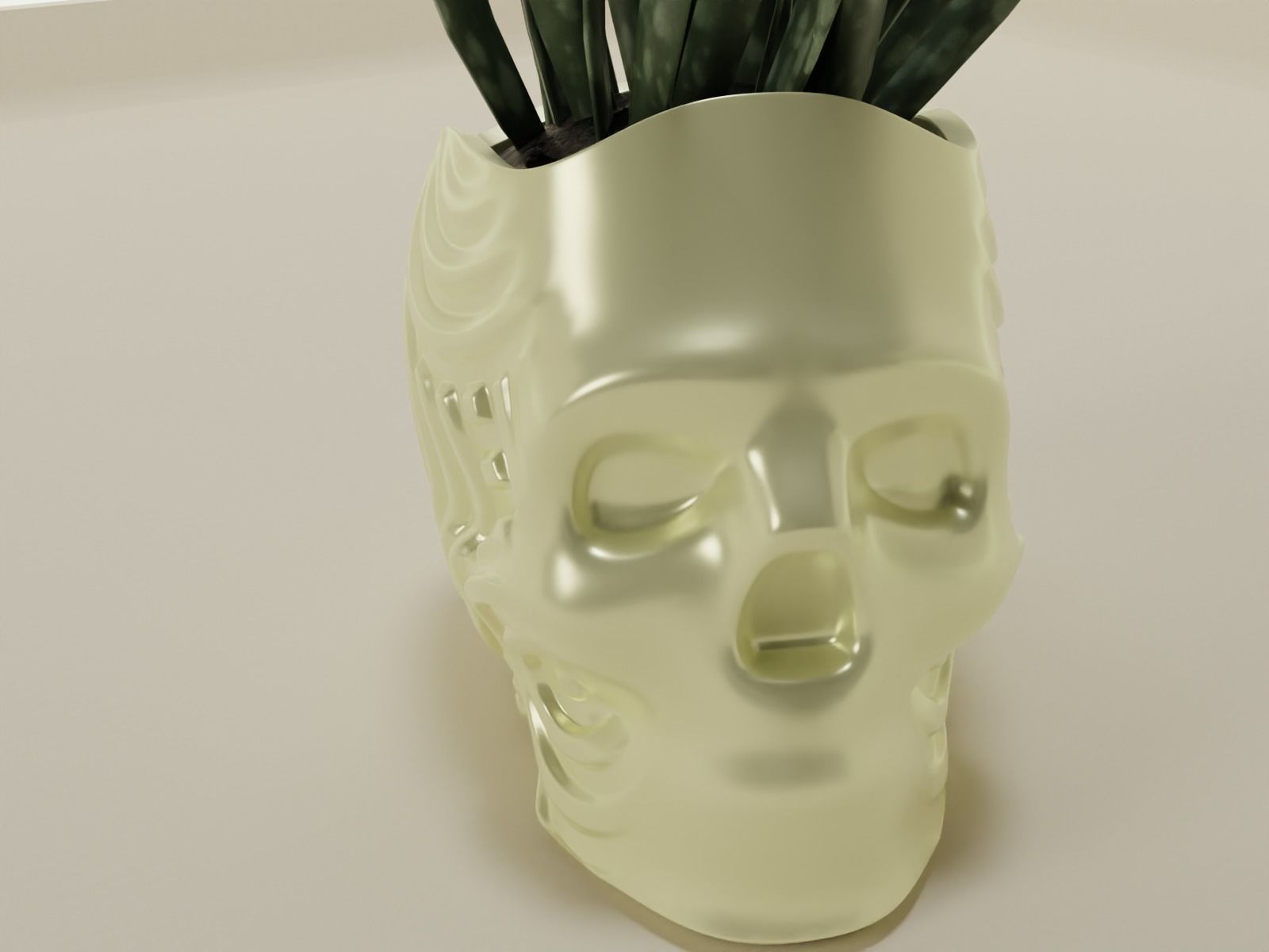 plant pot planter skull 53 3D print model_2