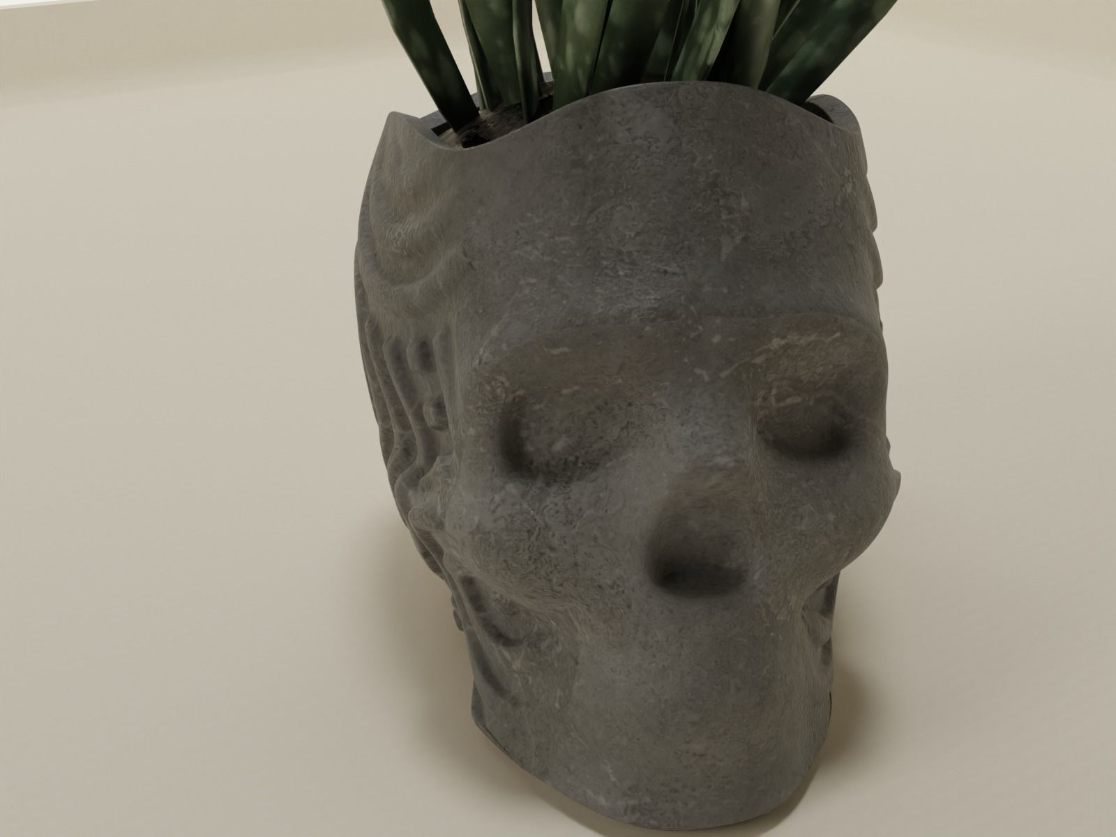 plant pot planter skull 53 3D print model_16