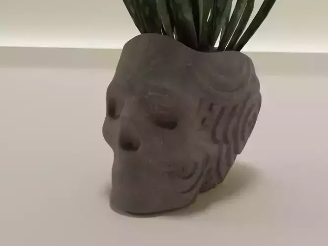 plant pot planter skull 53 3D print model