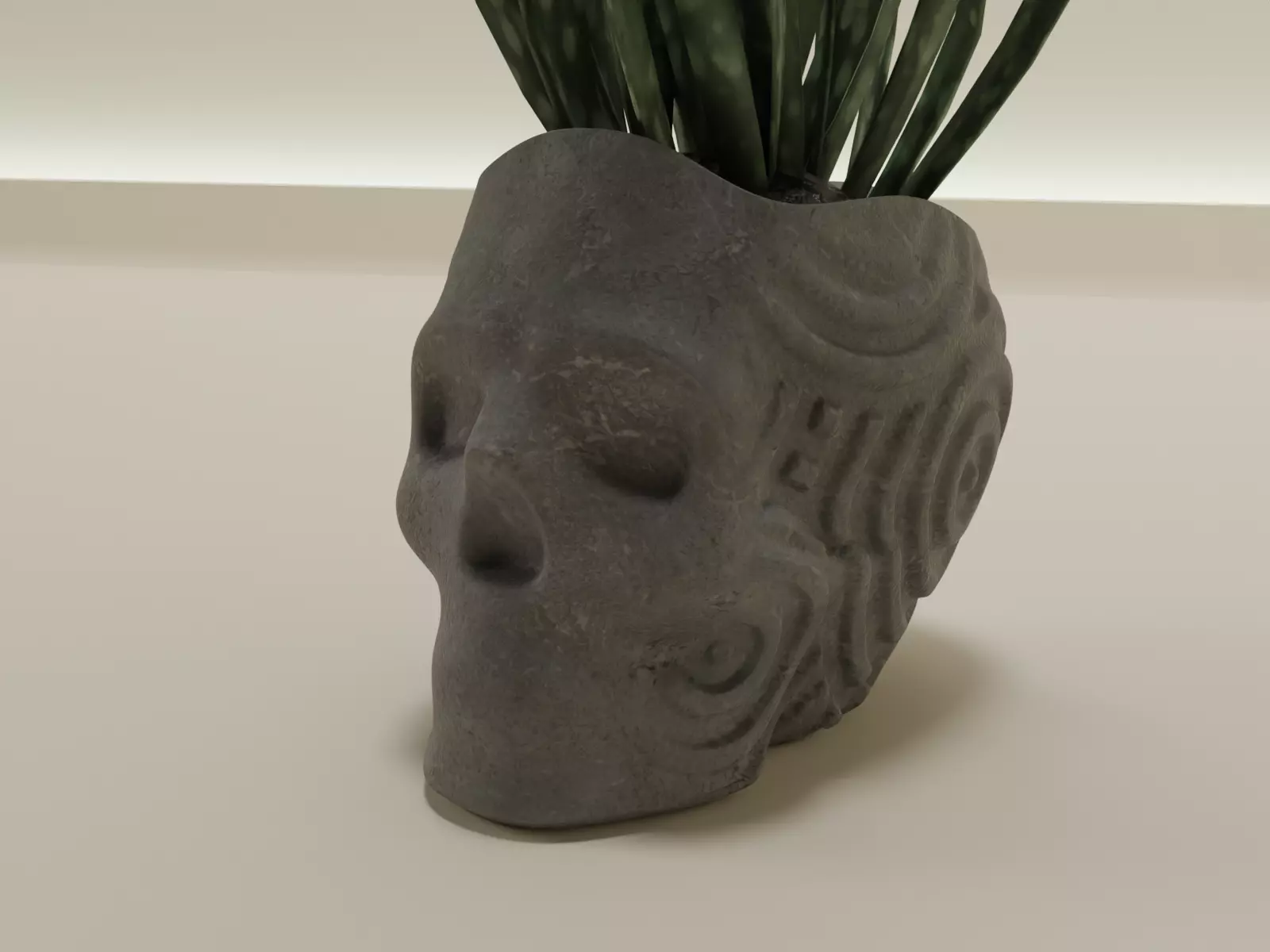 plant pot planter skull 53 3D print model_0