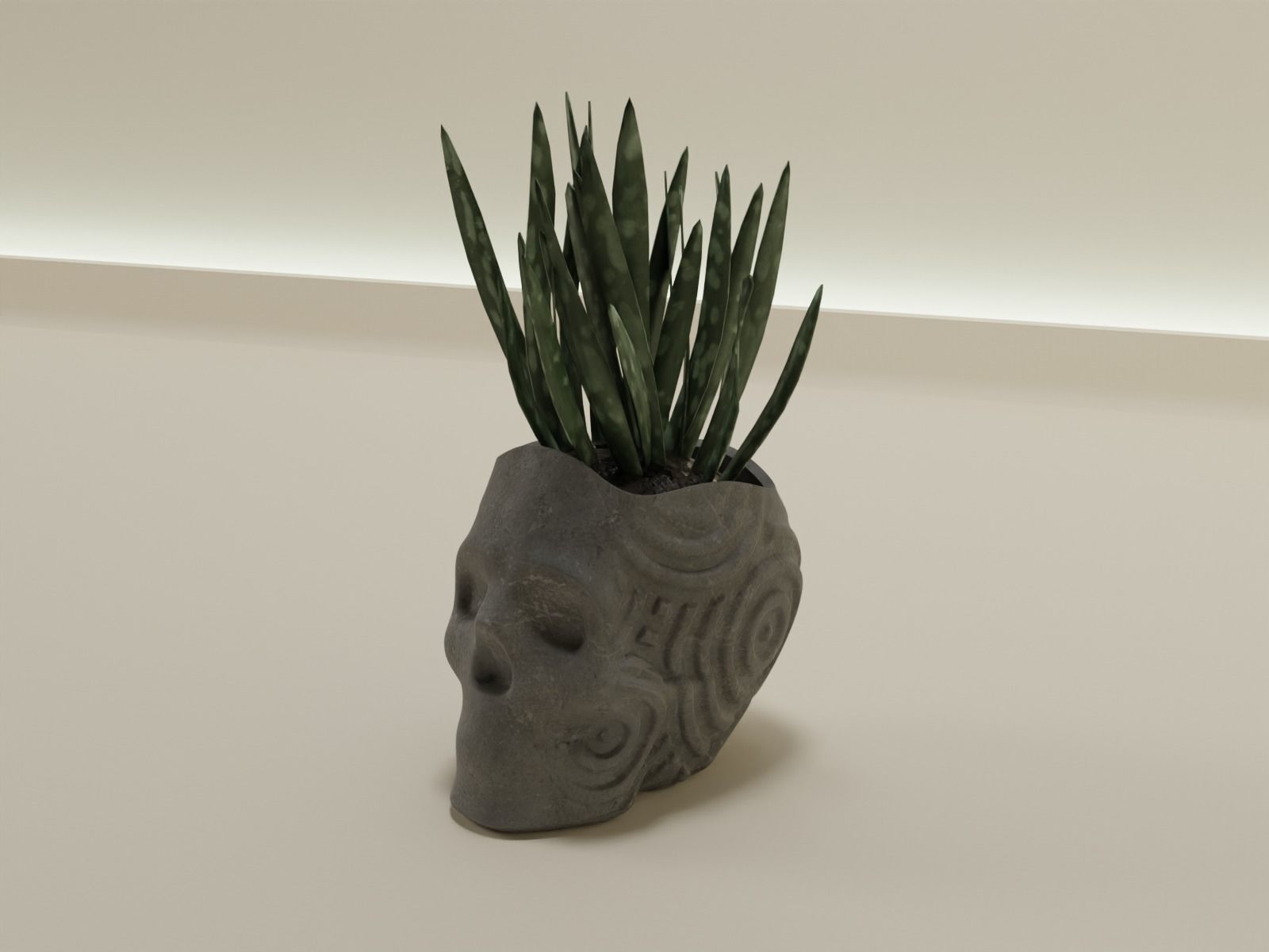 plant pot planter skull 53 3D print model_19