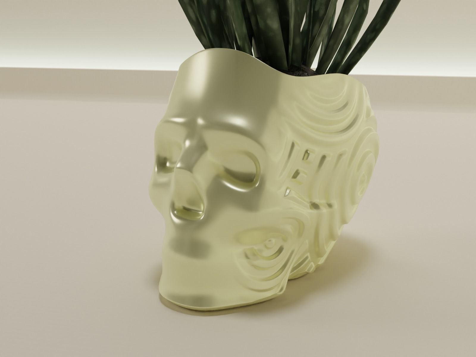 plant pot planter skull 53 3D print model_12
