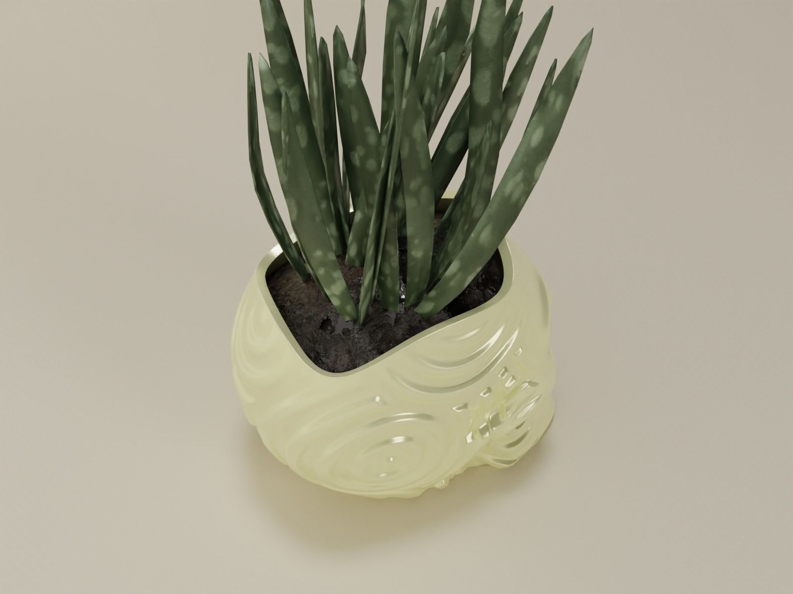 plant pot planter skull 53 3D print model_3